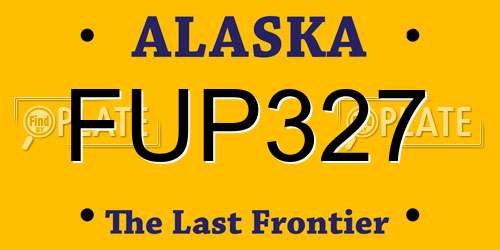 FUP327 Alaska License Plate