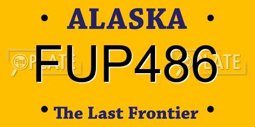 FUP486 Alaska License Plate
