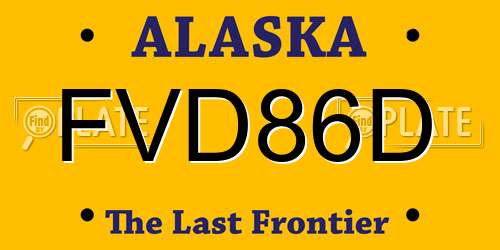 FVD86D Alaska License Plate
