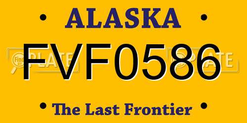 FVF0586 Alaska License Plate