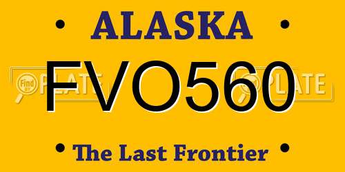FVO560 Alaska License Plate