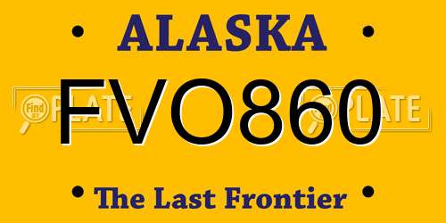 FVO860 Alaska License Plate