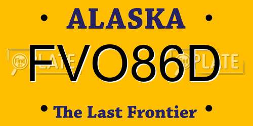 FVO86D Alaska License Plate