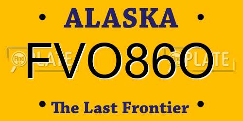 FVO86O Alaska License Plate