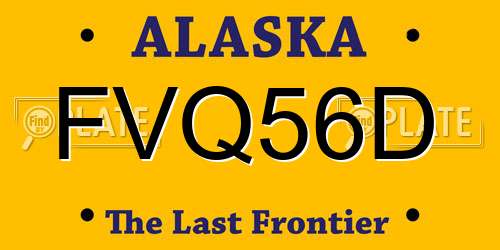 FVQ56D Alaska License Plate