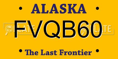 FVQB60 Alaska License Plate