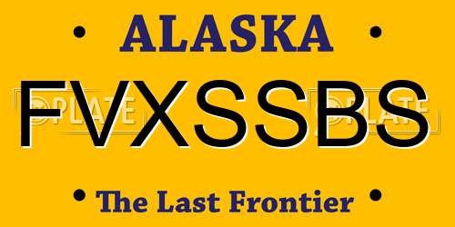 FVXSSBS Alaska License Plate
