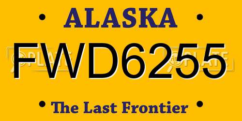 FWD6255 Alaska License Plate