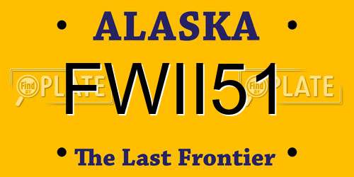 FWII51 Alaska License Plate