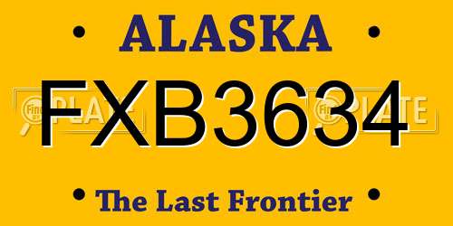 FXB3634 Alaska License Plate