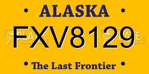 FXV8129 Alaska License Plate