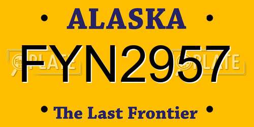 FYN2957 Alaska License Plate