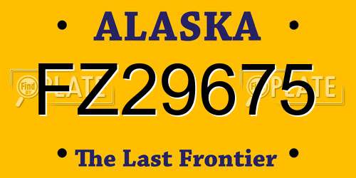 FZ29675 Alaska License Plate