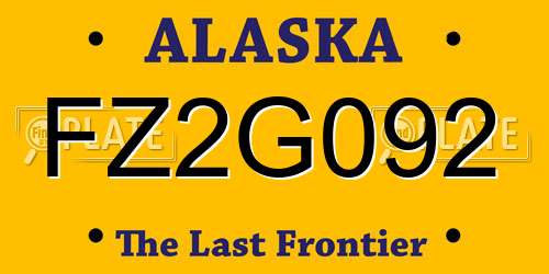 FZ2G092 Alaska License Plate