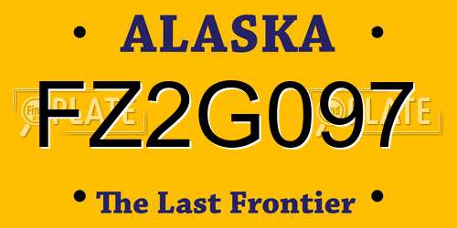 FZ2G097 Alaska License Plate