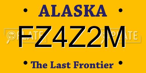 FZ4Z2M Alaska License Plate