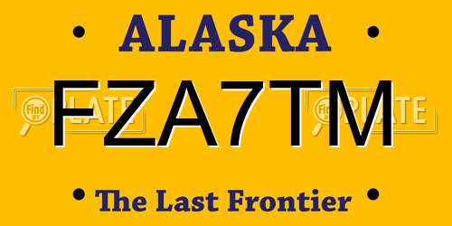 FZA7TM Alaska License Plate