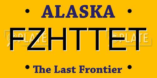 FZHTTET Alaska License Plate