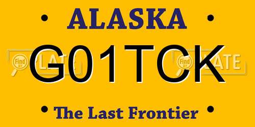 G01TCK Alaska License Plate