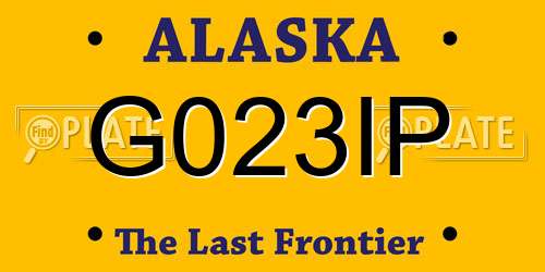 G023IP Alaska License Plate