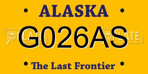 G026AS Alaska License Plate