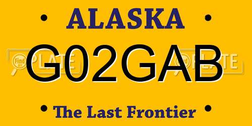 G02GAB Alaska License Plate