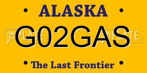 G02GAS Alaska License Plate