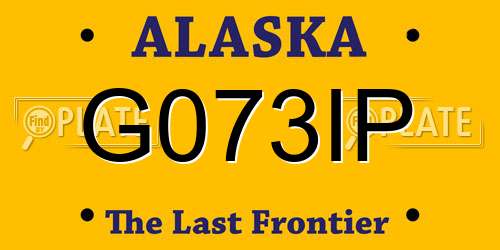 G073IP Alaska License Plate