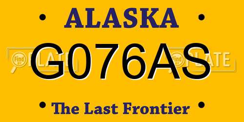 G076AS Alaska License Plate