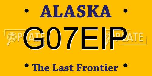 G07EIP Alaska License Plate