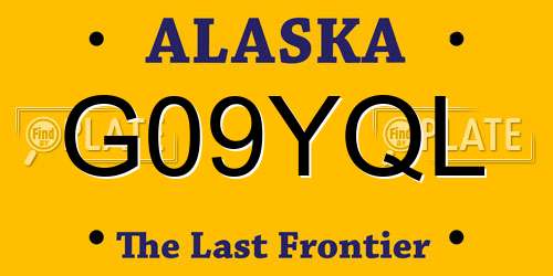 G09YQL Alaska License Plate