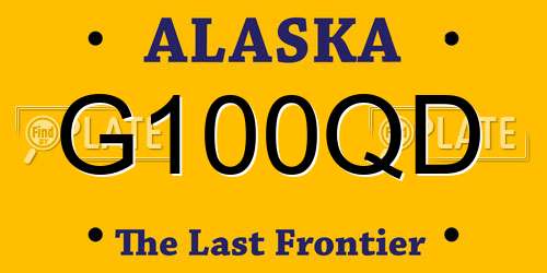 G100QD Alaska License Plate