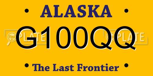 G100QQ Alaska License Plate