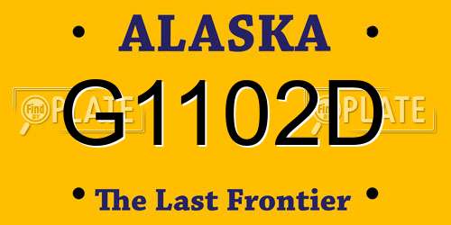 G1102D Alaska License Plate