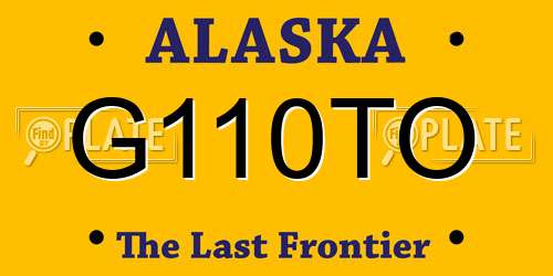 G110TO Alaska License Plate