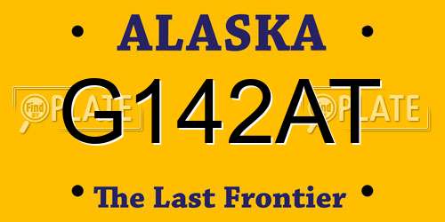 G142AT Alaska License Plate