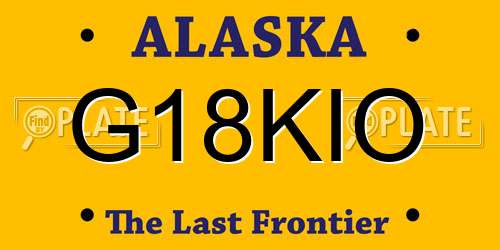 G18KIO Alaska License Plate