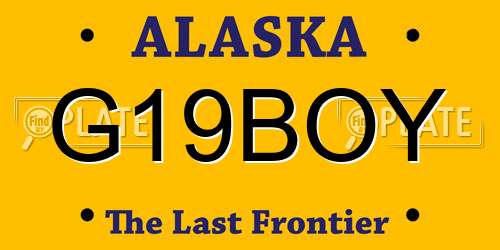 G19BOY Alaska License Plate