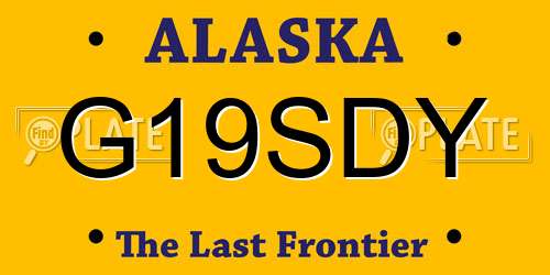 G19SDY Alaska License Plate