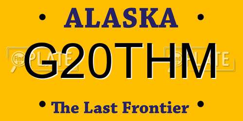 G20THM Alaska License Plate