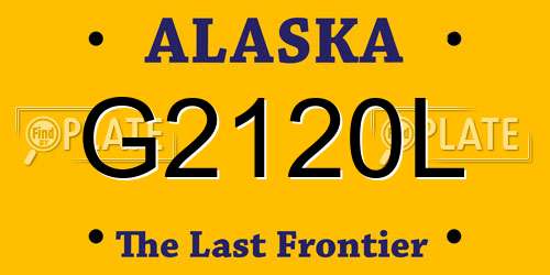 G2120L Alaska License Plate