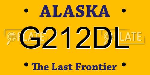 G212DL Alaska License Plate