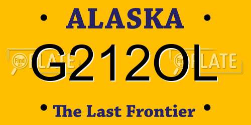 G212OL Alaska License Plate