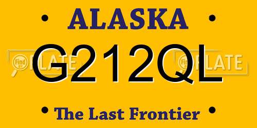 G212QL Alaska License Plate