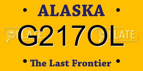 G217OL Alaska License Plate