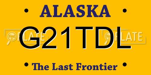 G21TDL Alaska License Plate