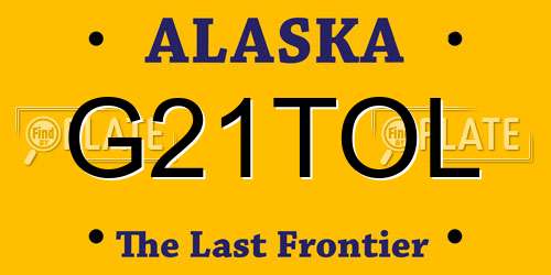 G21TOL Alaska License Plate