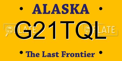 G21TQL Alaska License Plate
