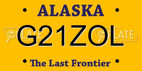 G21ZOL Alaska License Plate