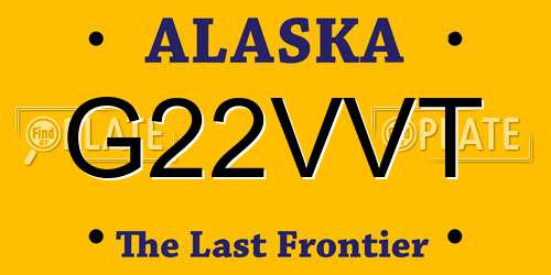 G22VVT Alaska License Plate